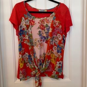 Figueroa and Flower Tie Front Blouse